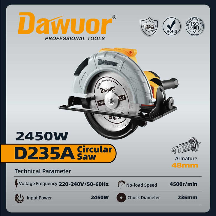 منشار دائري 9 بوصة 2450 وات DWR-D235A 2