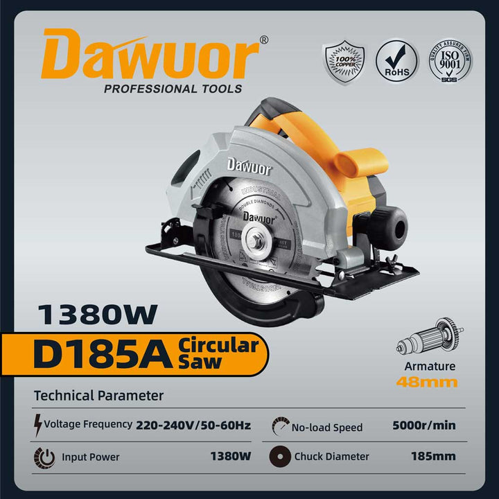 منشار دائري 7 بوصة 1380 وات DWR-D185A 2