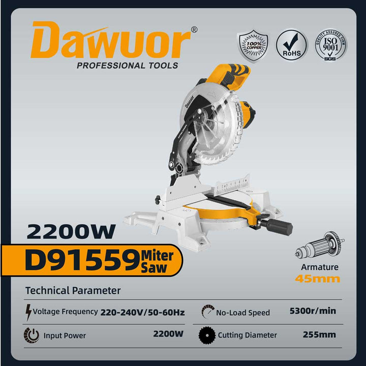 منشار زاوية خشب 255 مم - 2200 وات  - DWR-D91559 2