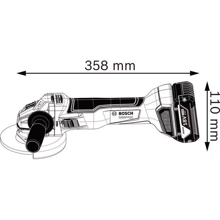 صاروخ بطارية ماركة بوش GWS 18V-10 Professional 3
