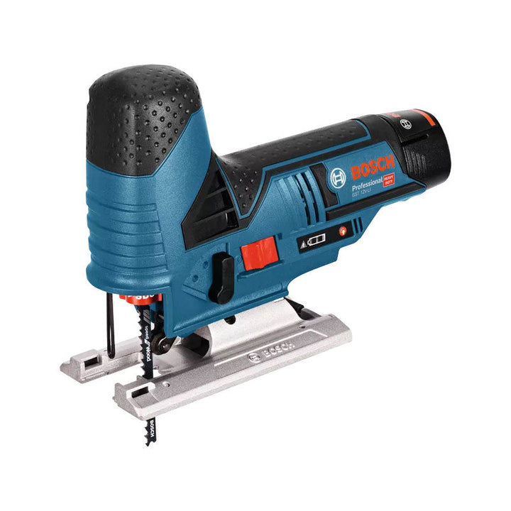 بوش بروفيشنال منشار جيغسو لاسلكي بنظام 12 فولت GST 12V-70 (2 × شفرات منشار، حذاء انزلاق، واقي مضاد للشظايا، عمق القطع في الخشب: 70 ملم، باستثناء البطاريات والشاحن، في L-BOXX) 2