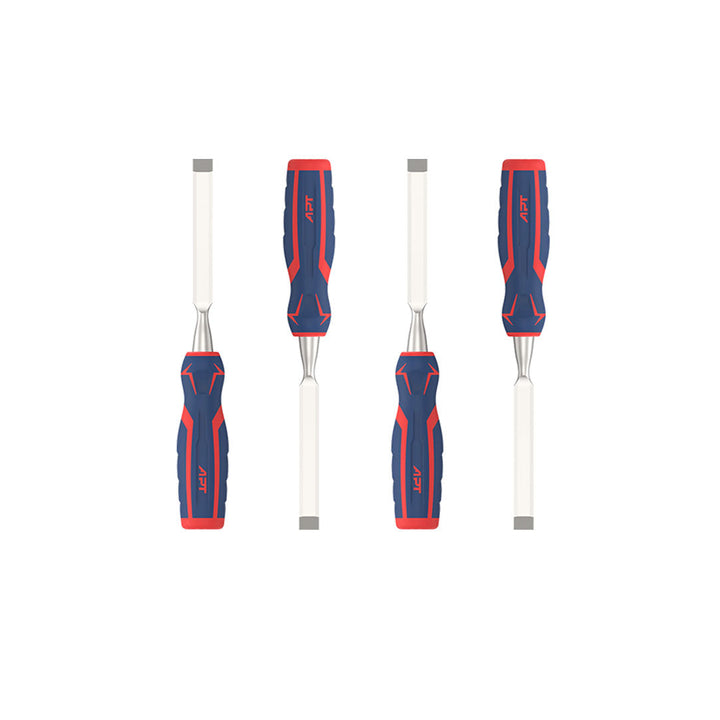 طقم إزميل خشب 4 قطع بمقبض TPR مريح 1